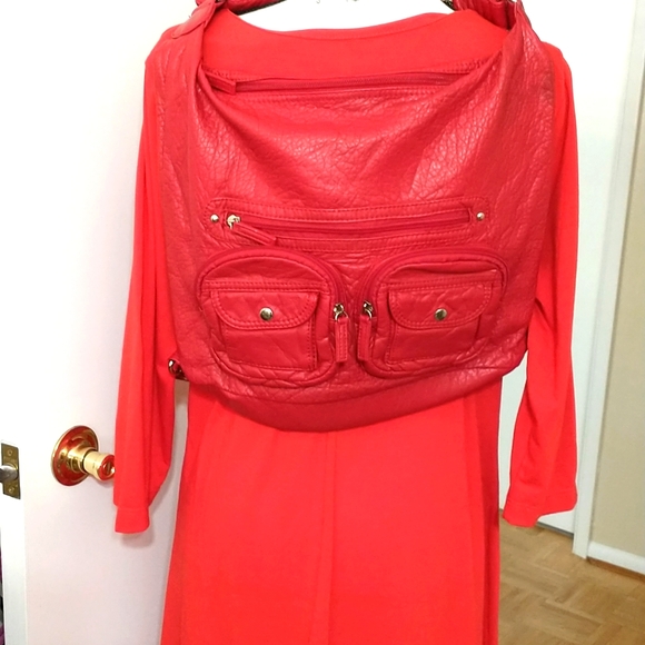 no name Handbags - Ladies pretty red backpack or crossbody straps are very adjustable